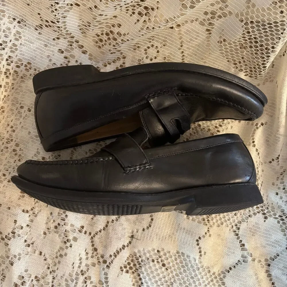 Johnston & Murphy Ainsworth Men's US 8.5 W Sheepskin Leather Penny Loafers Shoes